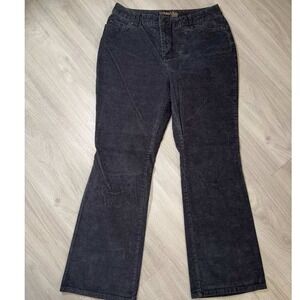 St Johns Bay Petite Corduroy Bootcut Pants Charcoal Gray Size 12P